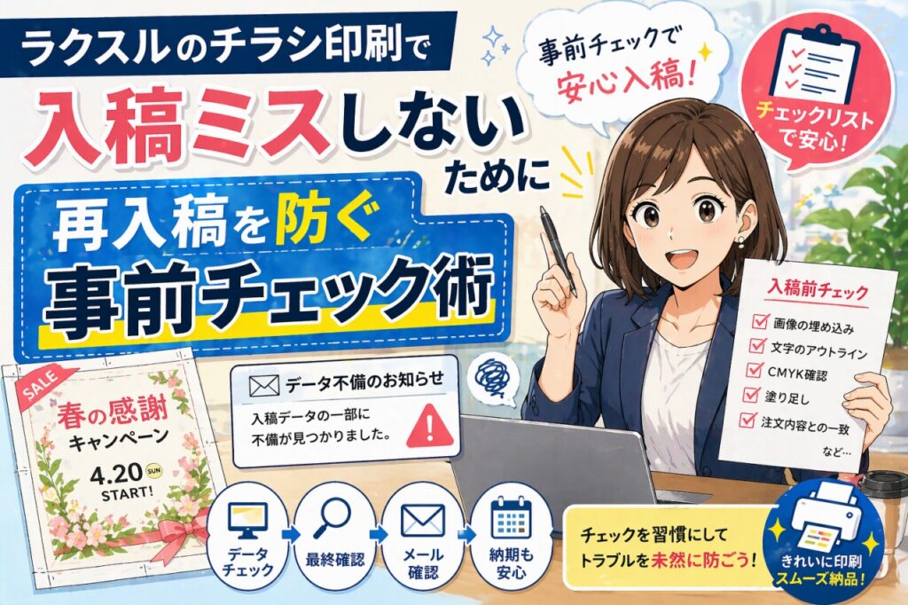 ラクスルのチラシ印刷で入稿ミス💦しないために｜再入稿を防ぐ事前チェック術